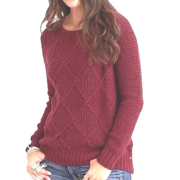 American Eagle Outfitters Sweaters - American Eagle Dark Red argyle style sweater Size Large